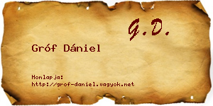 Gróf Dániel névjegykártya